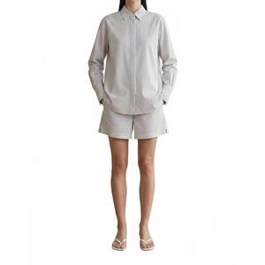 NEW GERGANA IVANOVA isabella cotton shorts in striped white